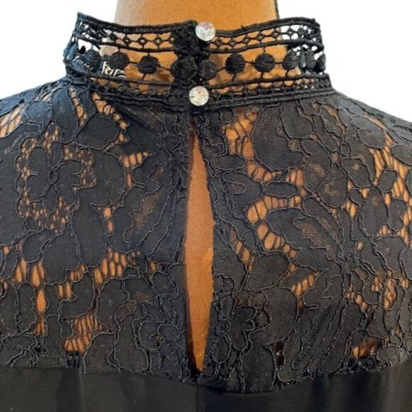 ZARA Black Dress with Embroidered Cap Sleeves in Black – Size Large - Picture 5 of 7